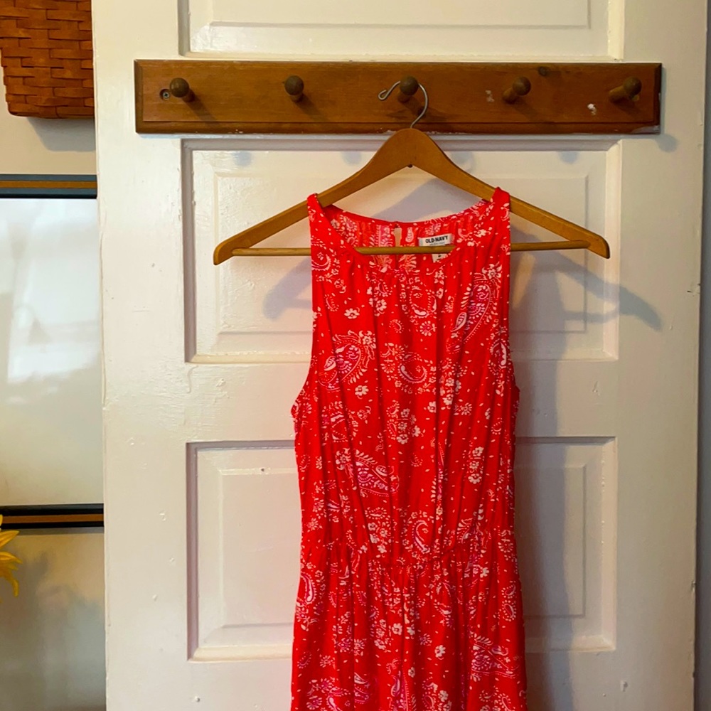 Old Navy, XP, Orange/pink/white paisley dress